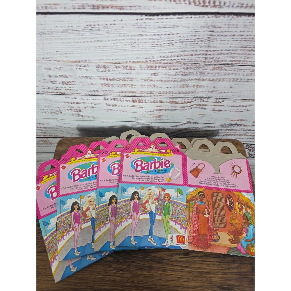 Barbie Happy Meal 1995 Boxes Party Favor Box Set of 4